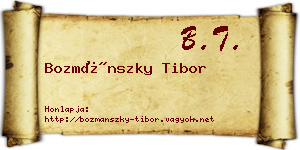 Bozmánszky Tibor névjegykártya